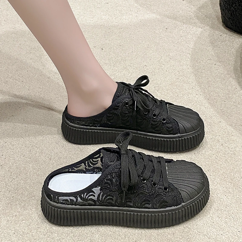 包头半拖凉鞋轻便底防水防油防滑软底厨房工作皮鞋单鞋久站不累脚