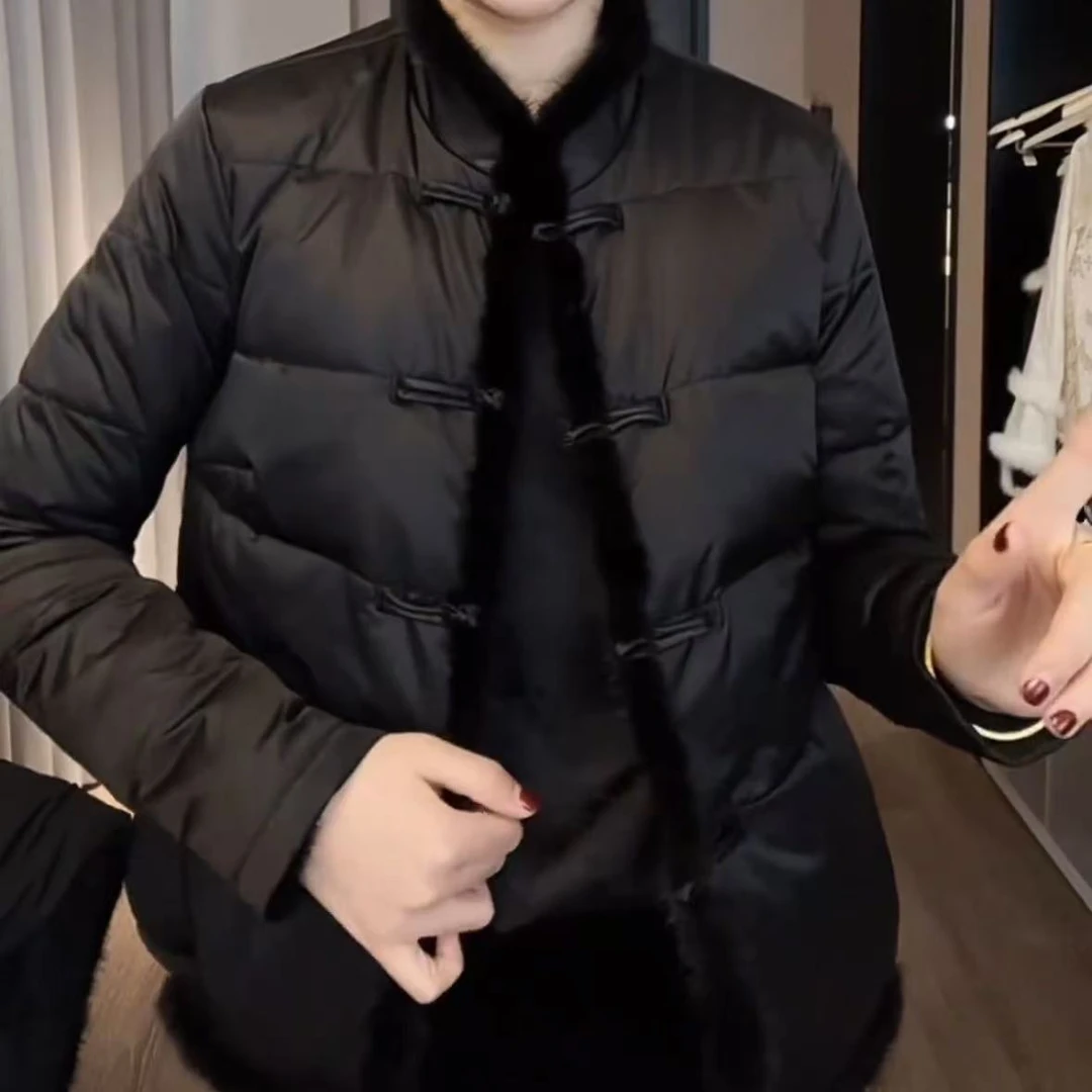 外套唐装中式棉服中国风盘扣棉衣上衣网红时尚黑色复古加厚立领女