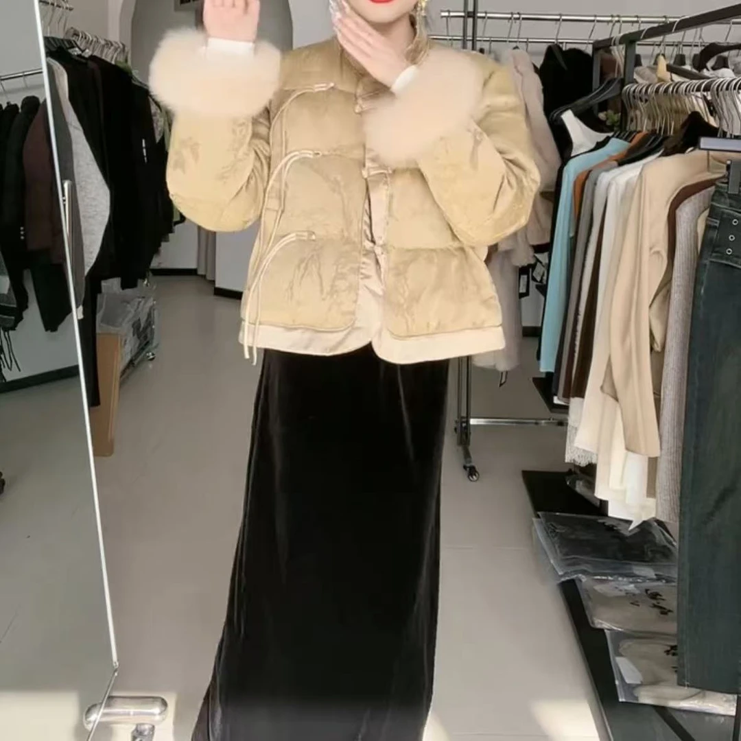 女装短款时尚棉服短外套冬季上衣新中式国风复古气质秋冬加厚棉袄