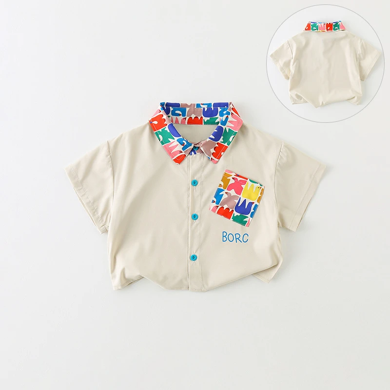 SCBEB儿童POLO衬衫夏季2024新款男童百搭polo衫AX789