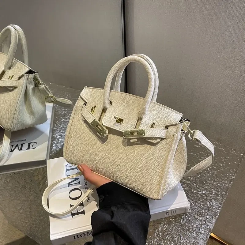 【好物分享】高级感包包女洋气百搭荔枝纹轻奢手提单肩斜挎铂金包