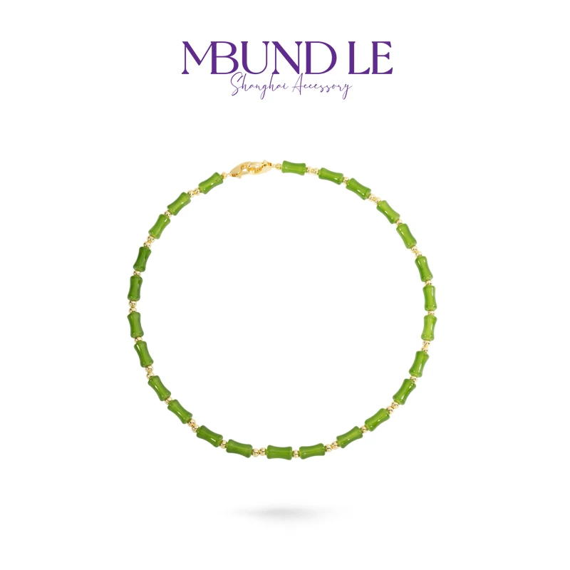 摩邦珠宝 铜合金项链 绮遇·竹影摇竹节项链