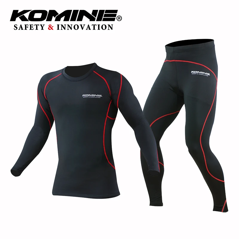秋冬滑衣套装 KOMINE骑士发热弹力加绒骑行服内衣速干吸湿透气