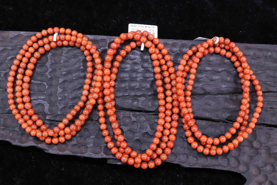 原矿无优化川料南红柿子红火焰纹多圈4-5mm手串多样性发一件