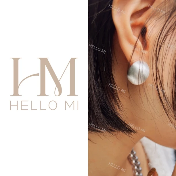 合金耳饰 复古港风“幸运女神”拉丝圆球简约冷淡风耳钉气质高级感