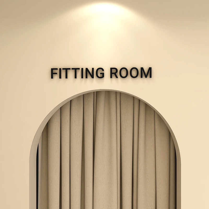 试衣间标识牌提示牌服装店装饰亚克力门牌英文字母贴fitting room
