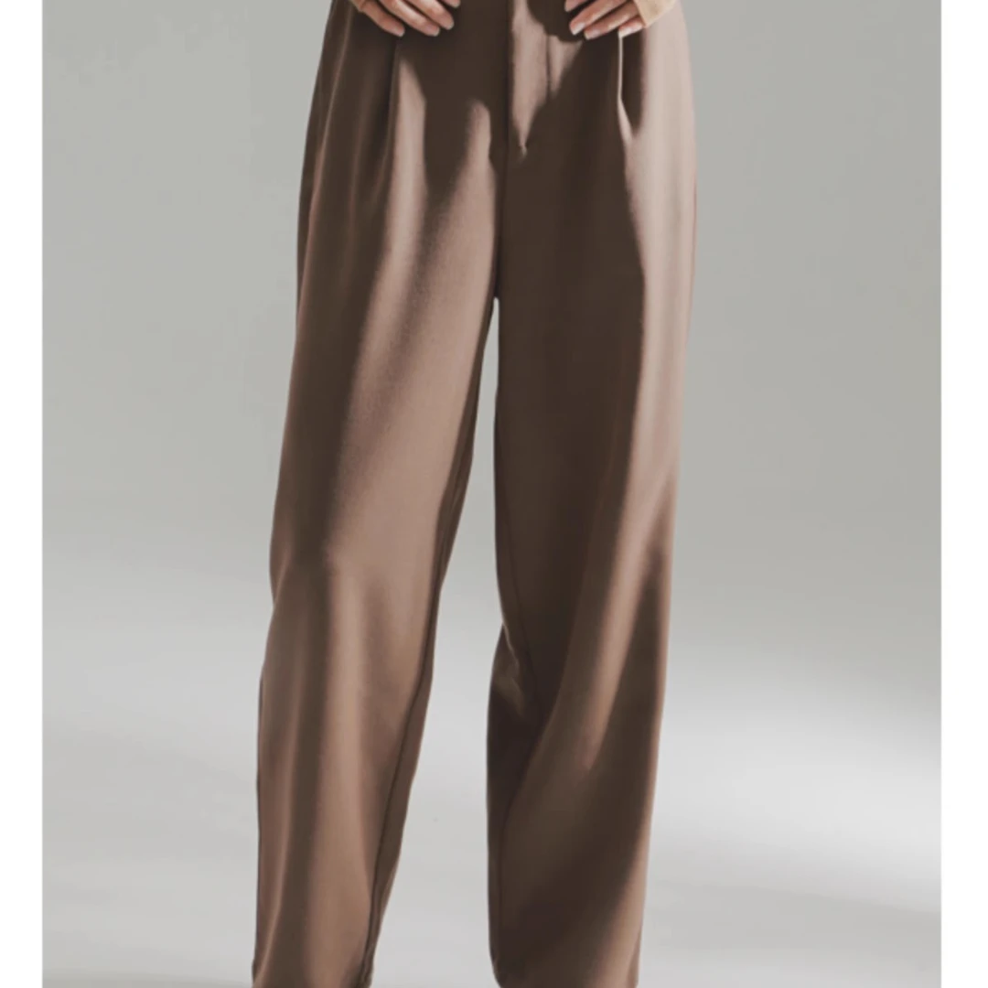 简创-髙级感天丝西装裤女松紧腰百搭休闲裤直筒裤子PI24K192