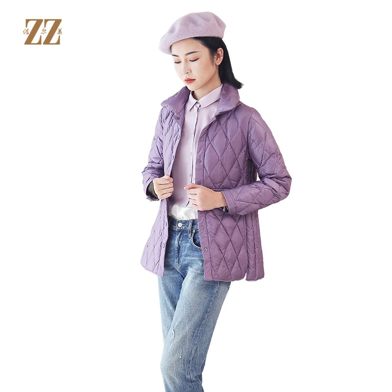佐尔美秋冬新款简约复古纯色短款羽绒服女E04YY14