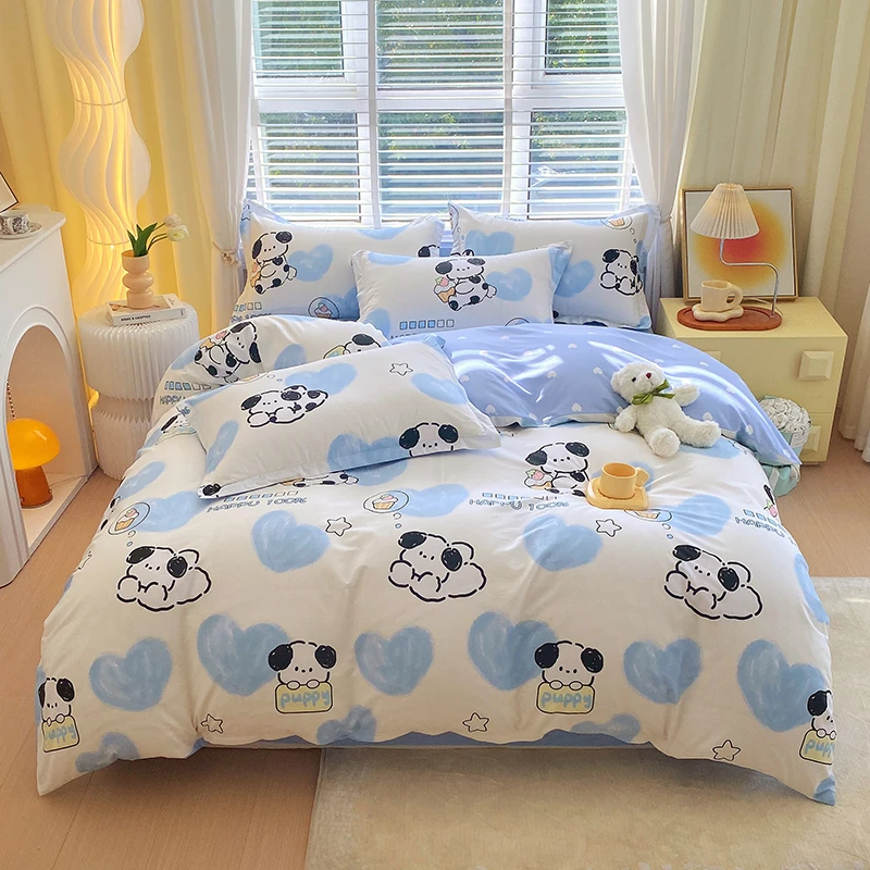 100%全棉  喷气印花斜纹 卡通 加厚床上四件套学生宿舍单人三件套
