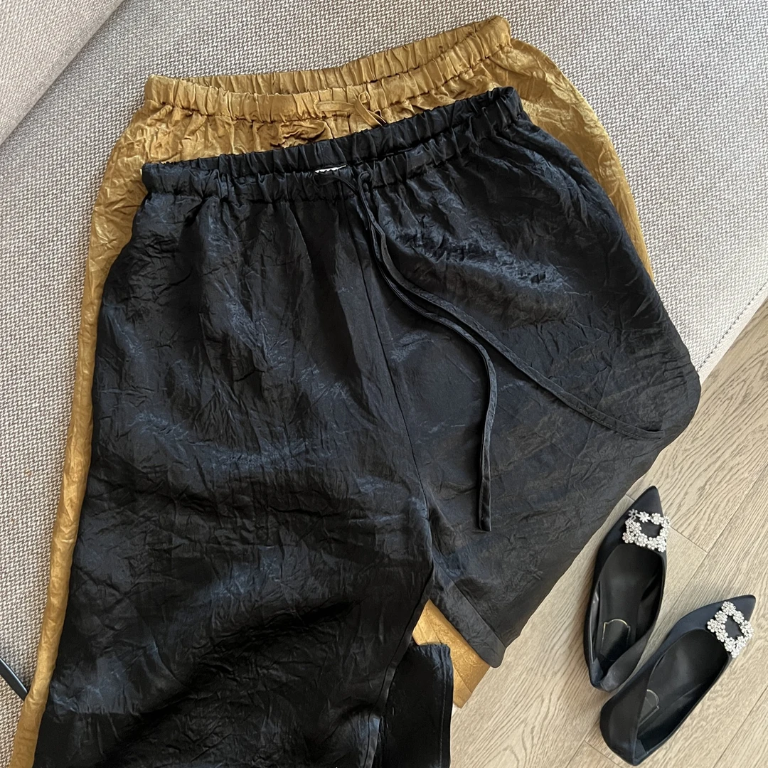 阿黎精选-------高定显瘦百搭醋酸窄版阔腿裤