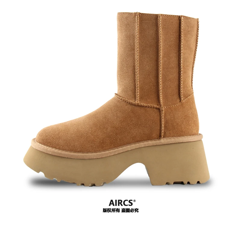 「时装高跟高筒厚底 」秋冬新款时尚高筒高跟厚人鱼雪地靴