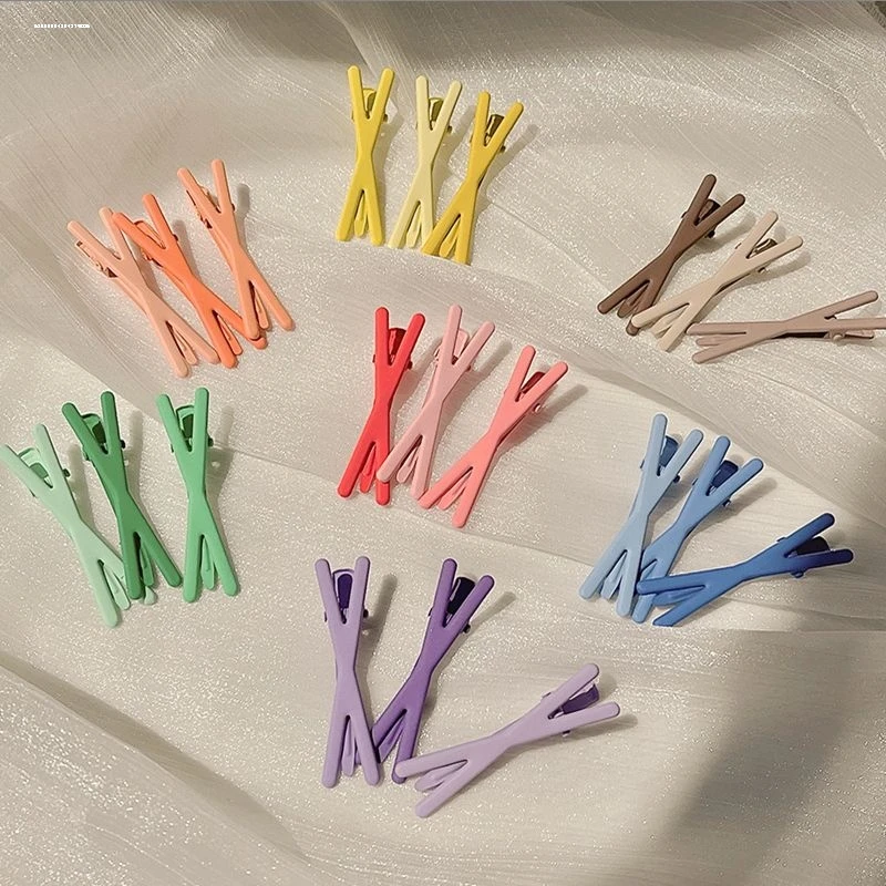 韩国彩色交叉发夹女ins森系刘海边夹甜美简约发卡学饰后脑勺新款