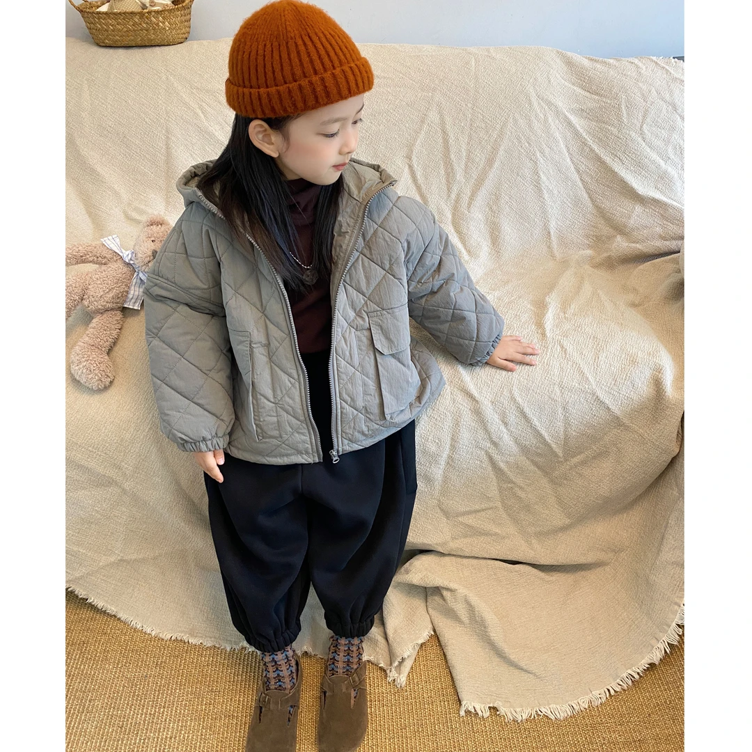 M-Y375男女童韩版中性款冬季绗线连帽棉衣