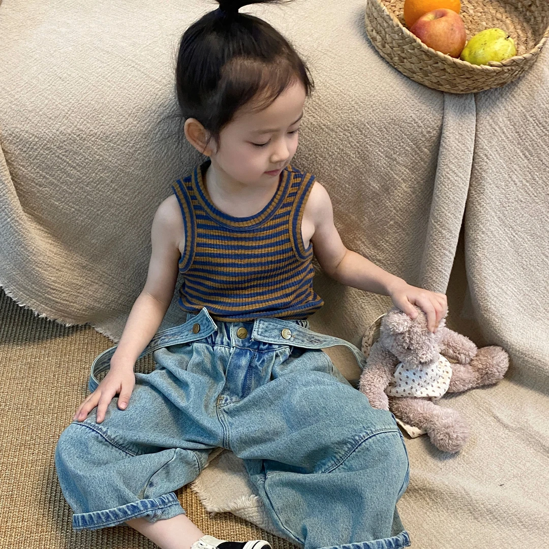 M-Y227儿童休闲条纹背心中小童中性款