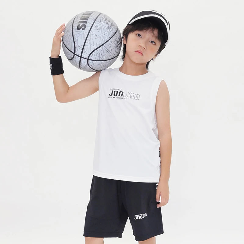 joojoo童装针织套装儿童女童运动男童夏季无袖T恤套装13213186