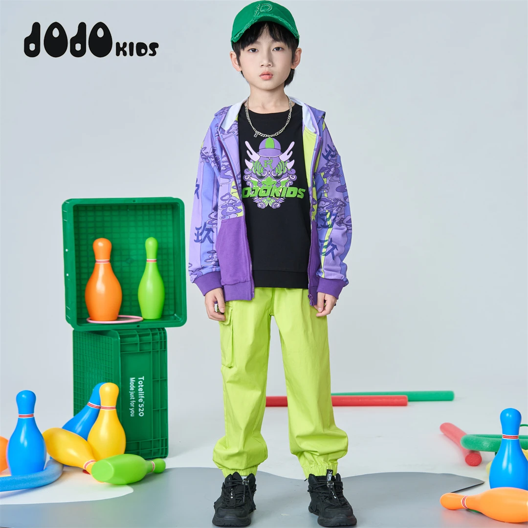 JOJO童装新款连帽外套儿童宽松潮牌个性国潮百搭学生时尚13112207