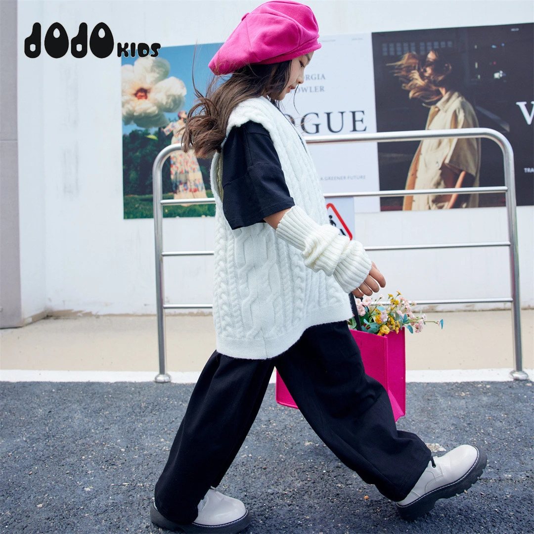 JOOJOO童装女童毛衣背心儿童洋气百搭宽松时髦针织毛衫13321360