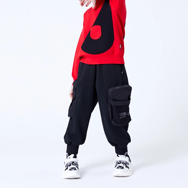 JOJO儿童加绒休闲裤春秋女童男童针织中大童休闲宽松12411932