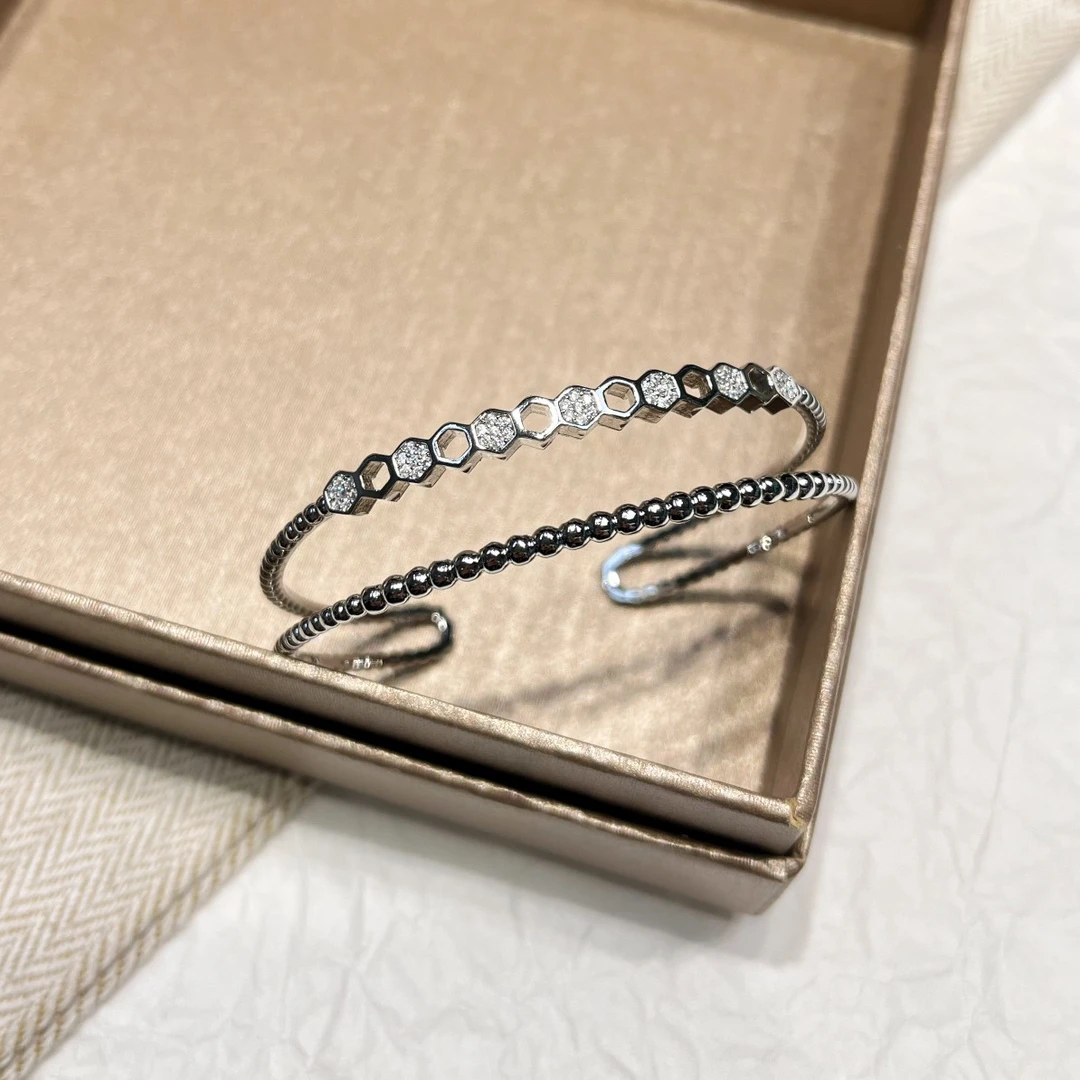 铜合金手镯 YB56时尚双层满砖开口手镯