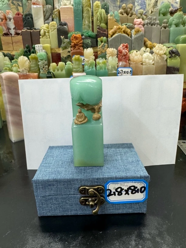 雅安绿手工雕悟道石