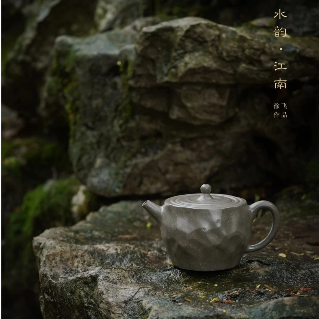 【询】宜兴龙德堂 徐飞《水韵•江南壶》原矿青段泥手工泡茶壶约380cc