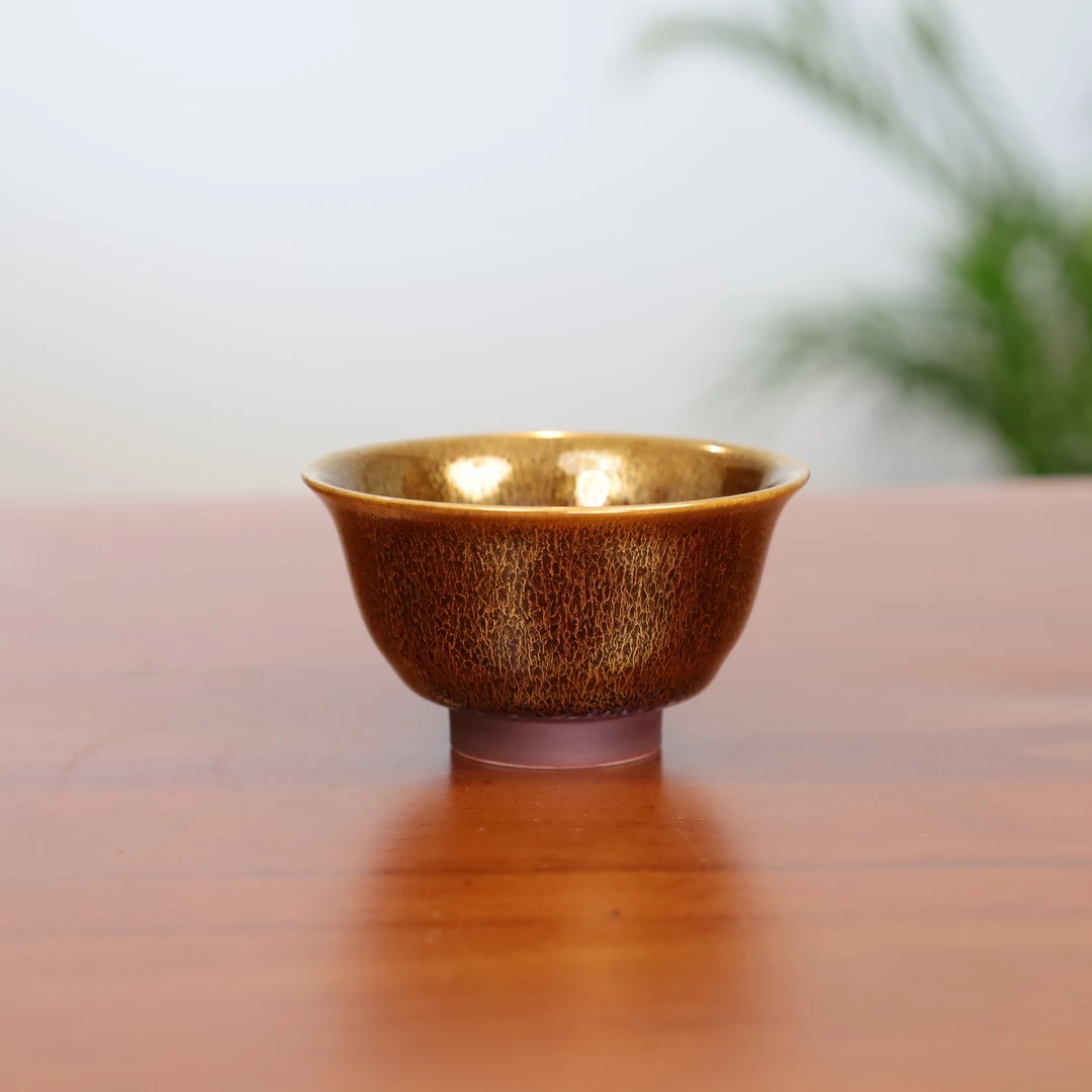 【询客服】宜兴龙德堂范泽锋天目茶盏茶杯《砾石融金》柴烧手工约60cc