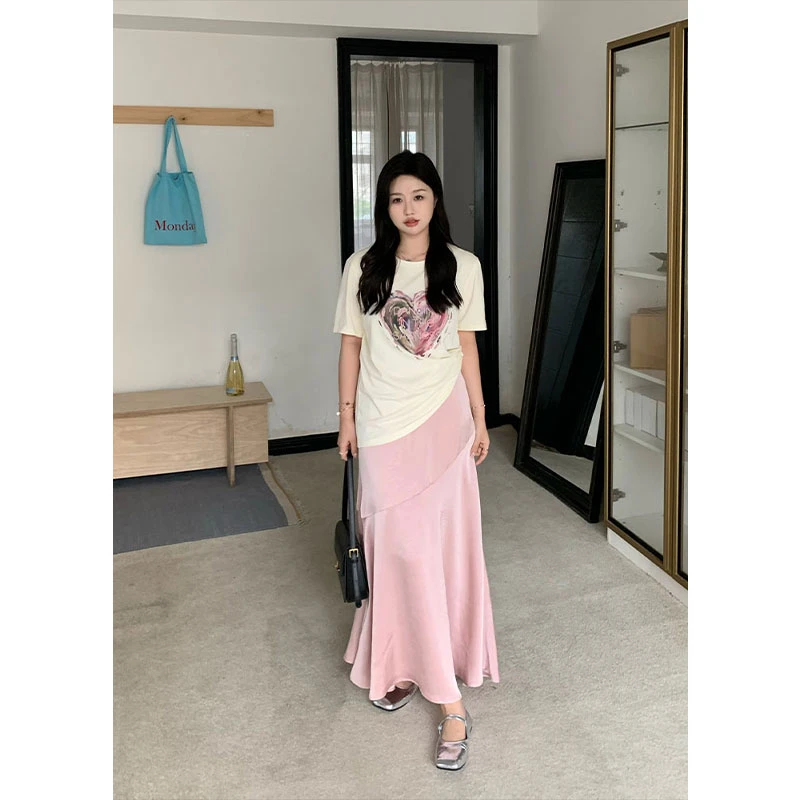 知葵微胖定制【人鱼裙】轻奢气质感不规则下摆半身裙12242B3009