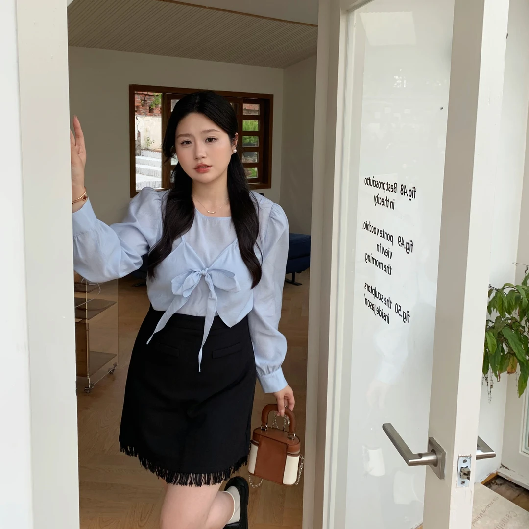 小葵微胖定制【流苏半裙】初春休闲气质时尚百搭半裙12221B1494