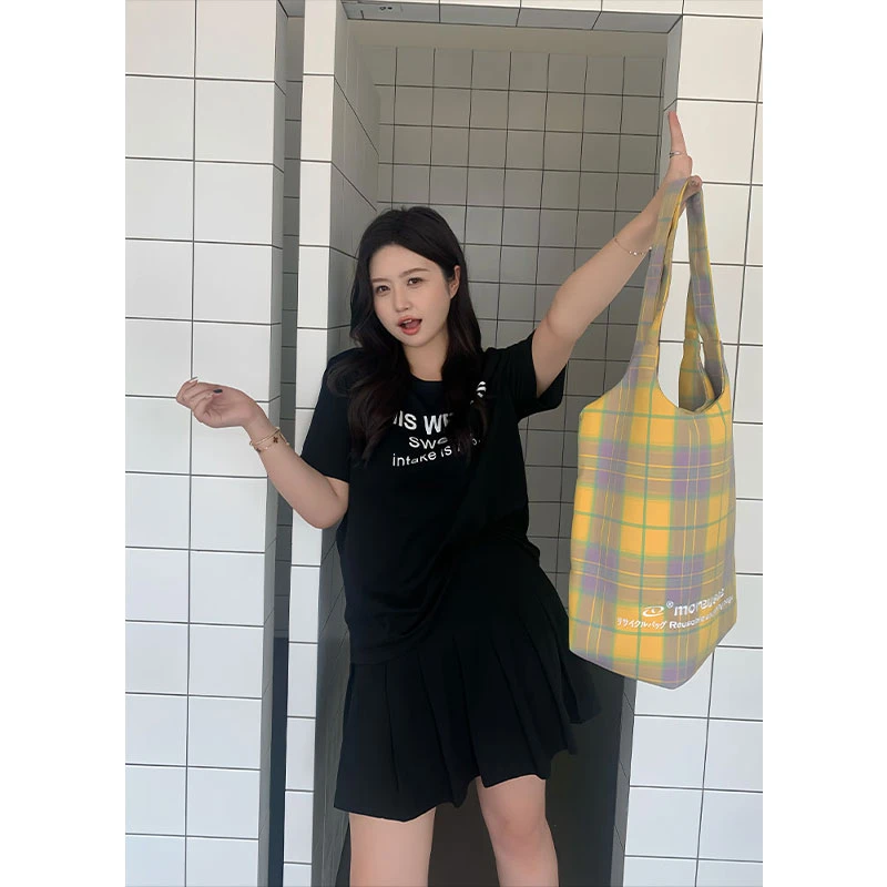 知葵微胖定制【冰岛微风】韩系纯色休闲宽松两件套12242TZ2665