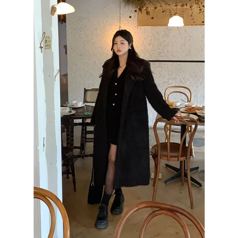 小葵微胖定制【富人区2.0】秋冬气质设计款毛毛长外套12234MP7925