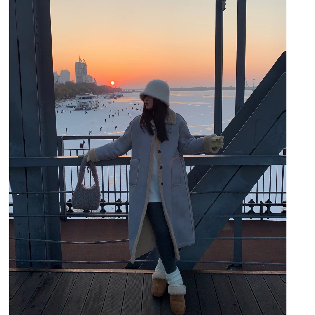 小葵微胖定制【冬日来信】冬季保暖羔羔毛皮毛一体外套12234MP1328