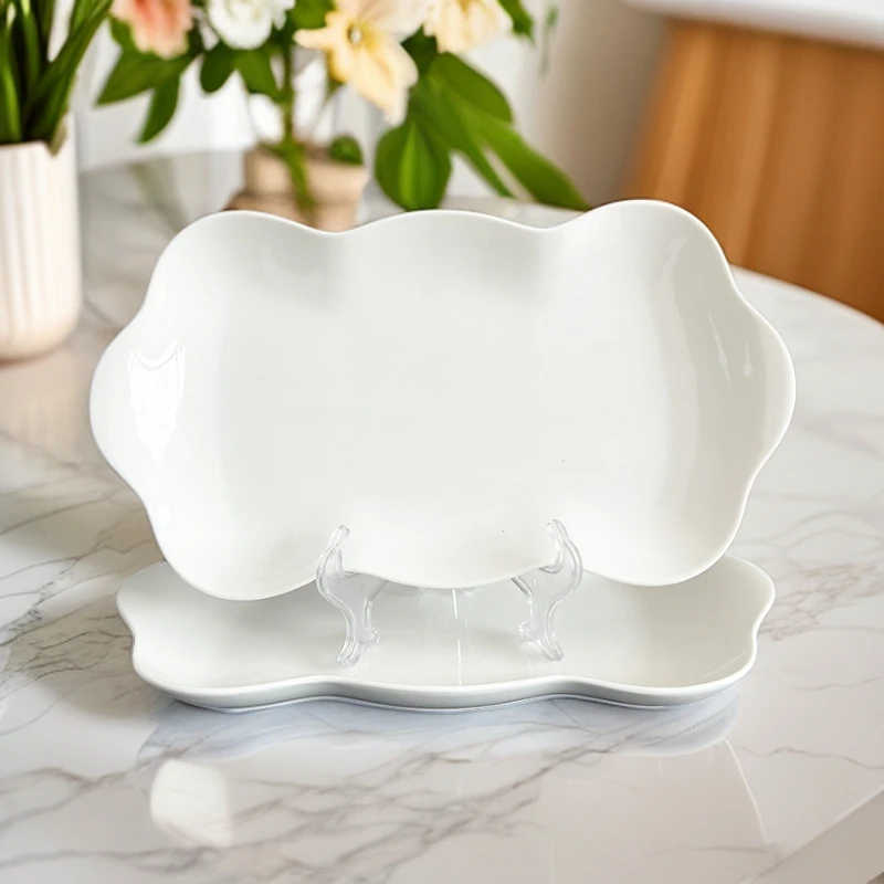 佰陶匠2只12英寸福禄鱼盘家用颜值陶瓷餐具菜盘分格盘烤鱼盘