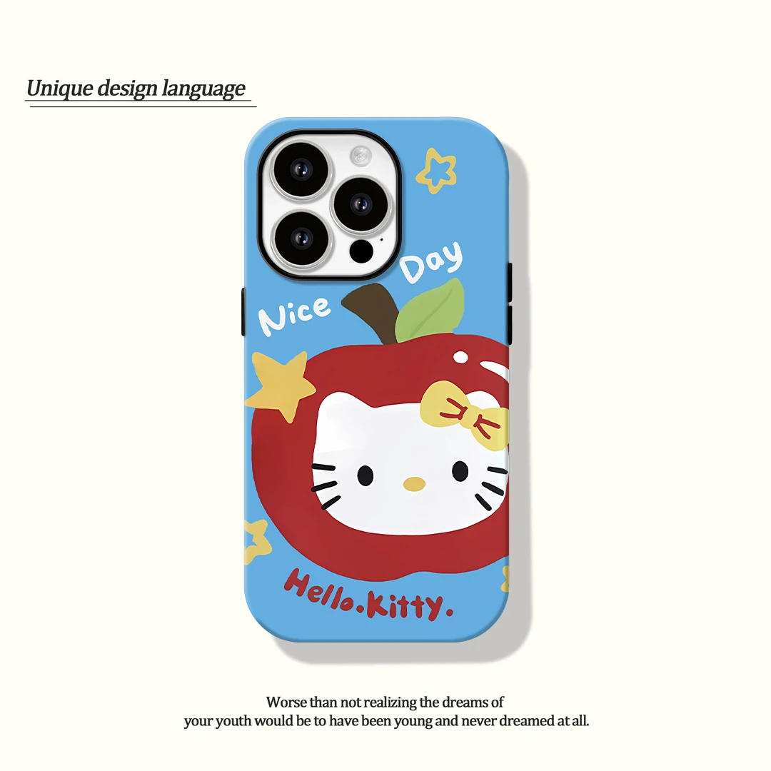 原创苹果kt猫韩国菲林二合一苹果14/13手机壳适用iphone15pro max