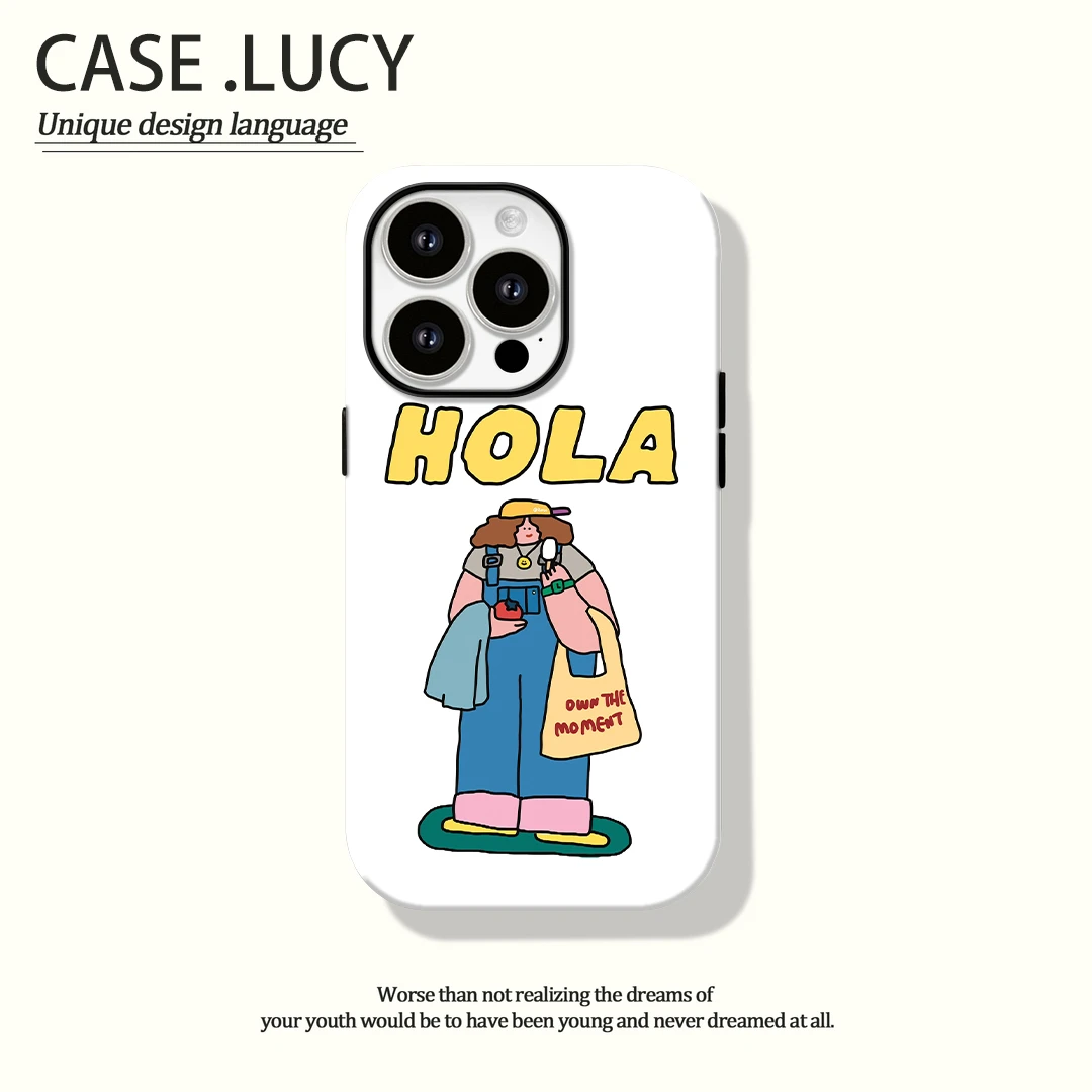 原创雪糕女孩韩国菲林二合一苹果14/13手机壳适用iphone15pro max