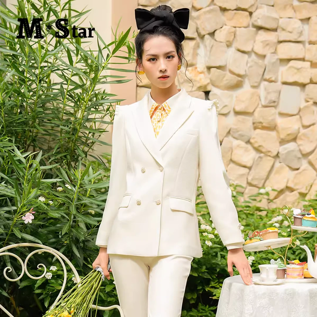 M-Star春季时尚气质显瘦通勤新款复古设计感西装外套女SEBG111527