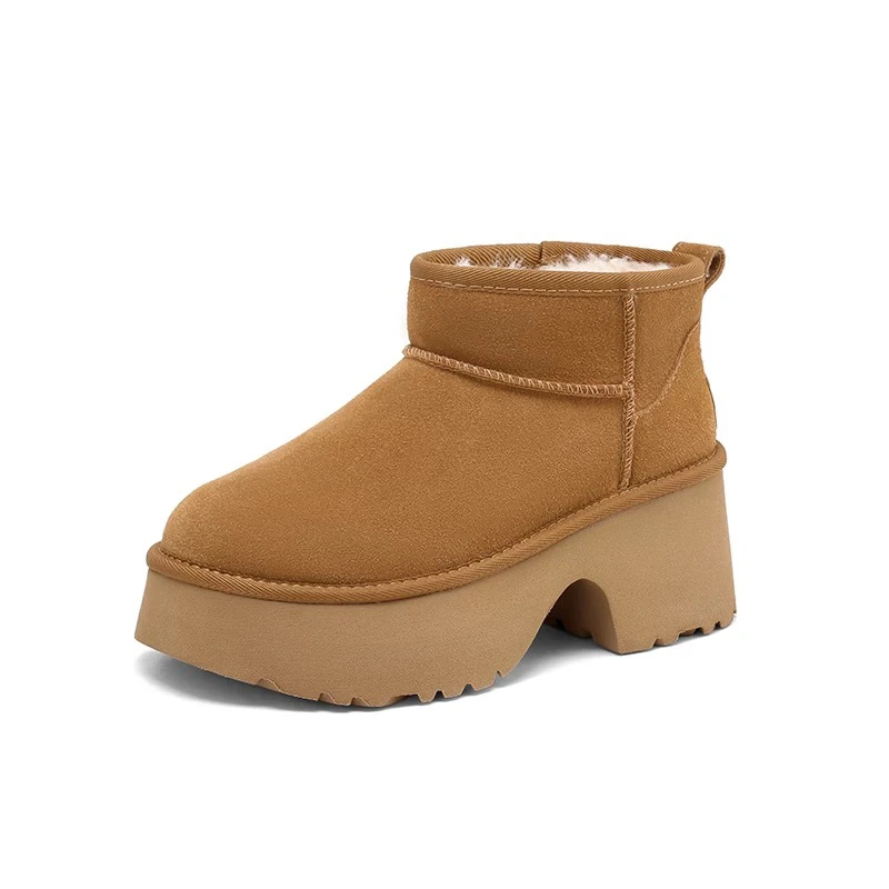 1158322冬季新款舒适时尚加绒保暖厚底人鱼雪地靴棉鞋女996