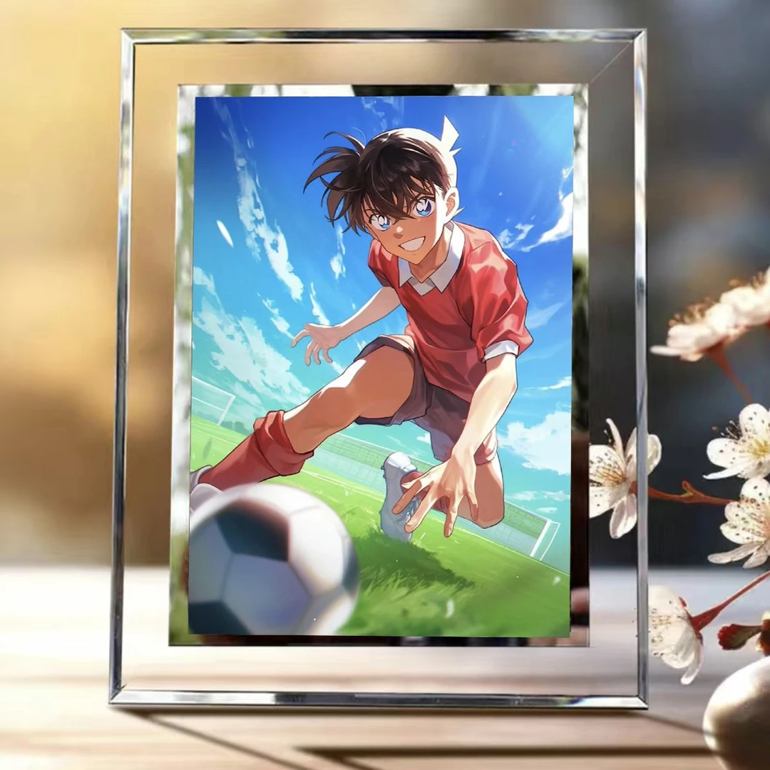 柯南周边新兰足球CP水晶玻璃相框全套桌面高级感可横竖摆台卧室