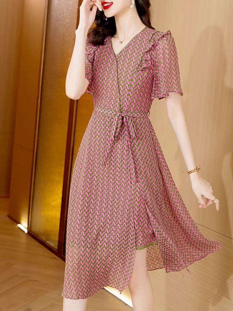 【YS1290】夏装新款时尚收腰显瘦连衣裙