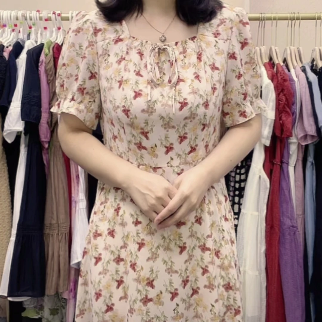 【YS1012】2024夏装新款时尚显瘦小个子印花连衣裙