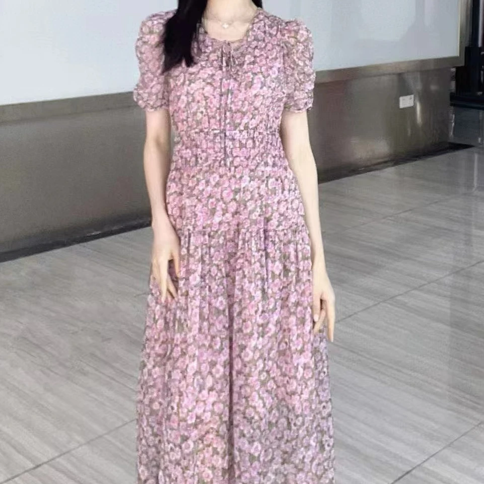 【YS1061】2024夏装宽松短款新款时尚显瘦碎花连衣裙