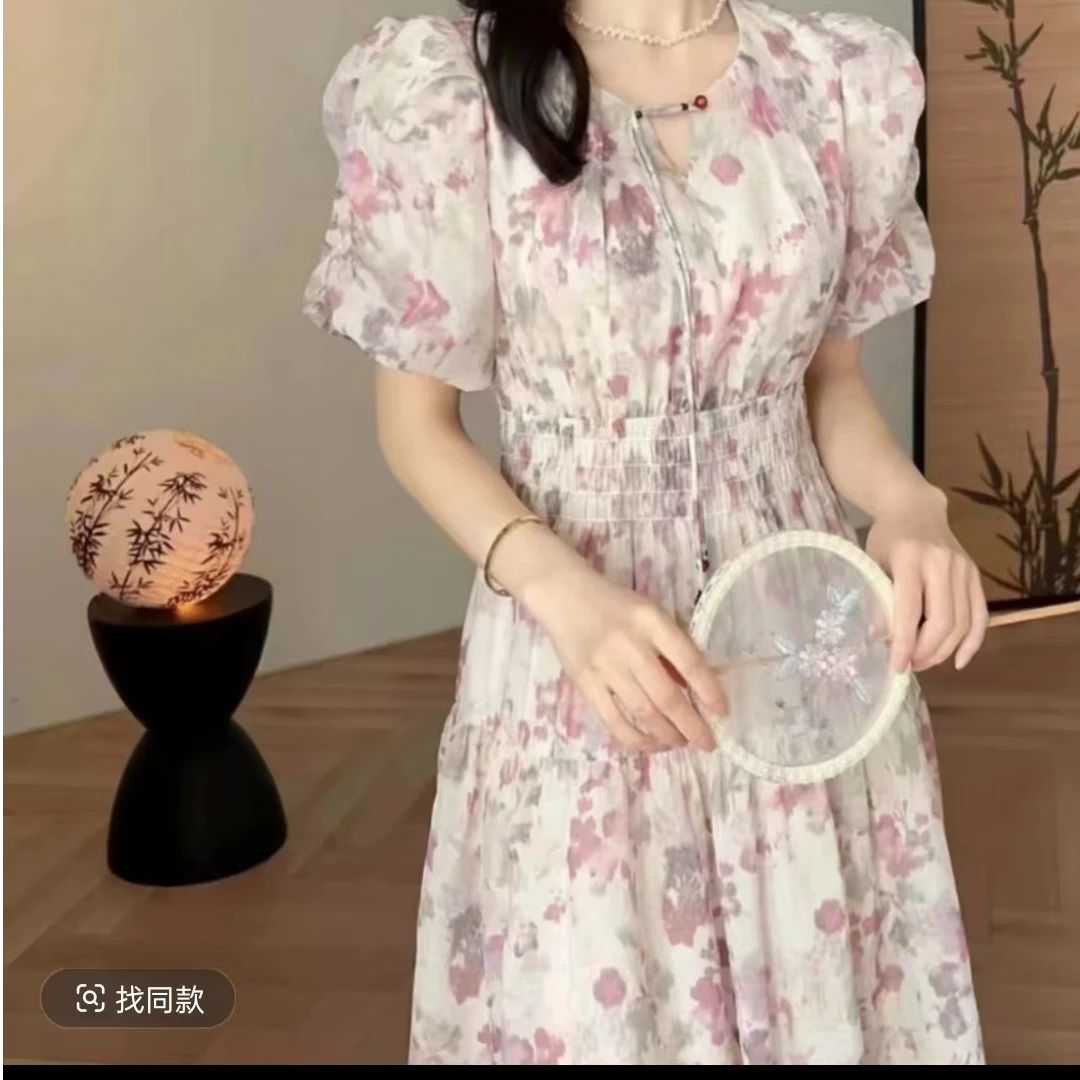 【YS1203】夏装新款时尚显瘦中长款连衣裙