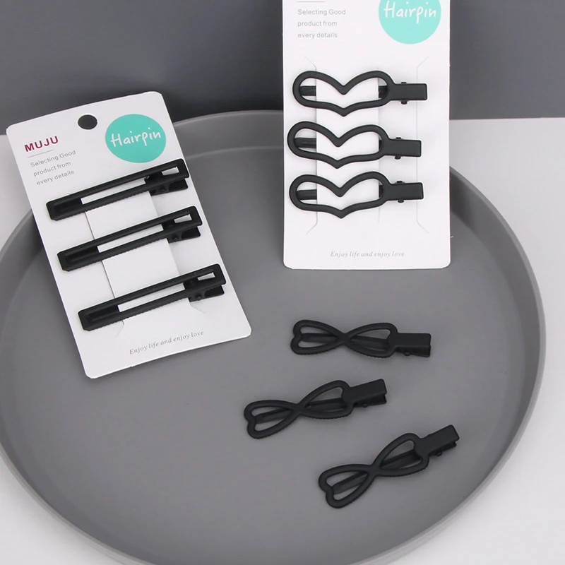 磨砂黑色鸭嘴夹简约发夹韩版侧边夹百搭刘海夹成人发饰品洗脸夹