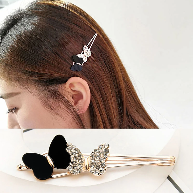 水钻刘海侧边夹侧边发夹子发饰韩国头饰百搭一字夹头饰成人碎发夹