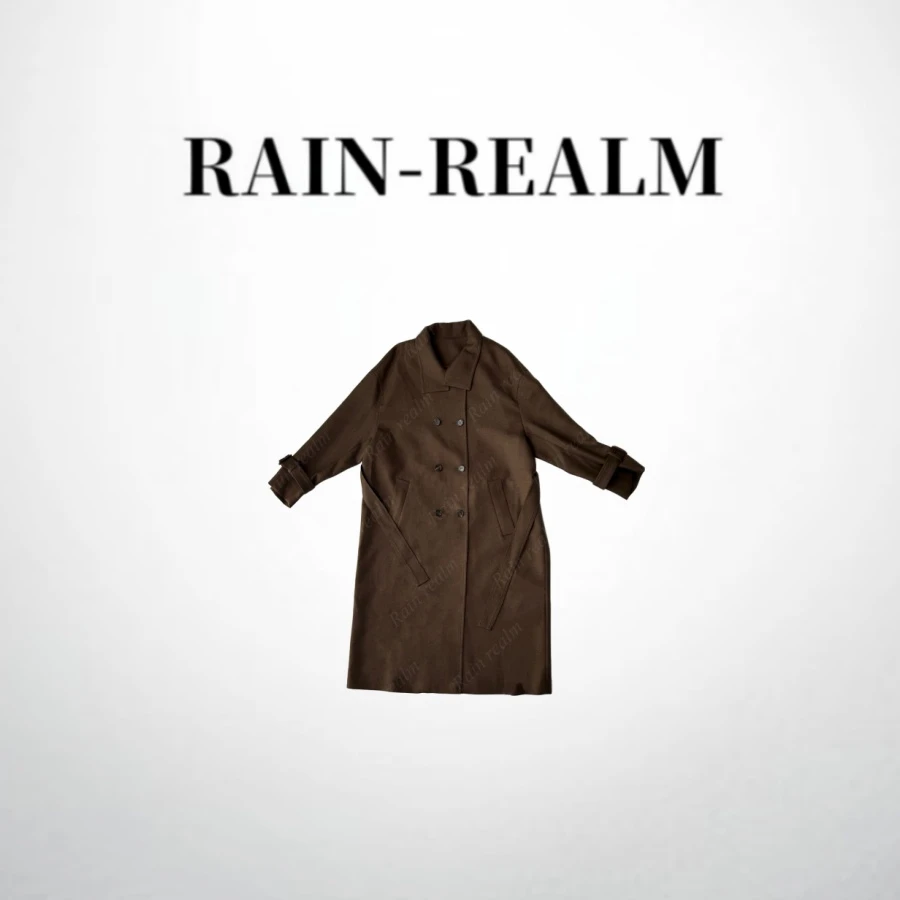 【Rain realm】秋冬季新款中长款风衣收腰垂感大衣