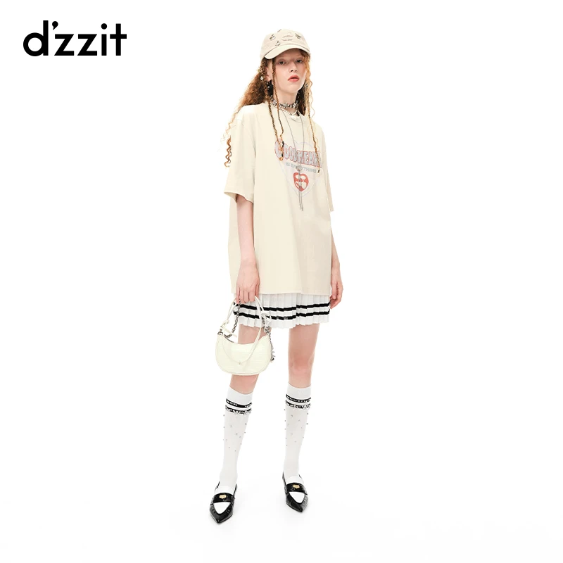 【诗语专属】dzzit地素针织半裙夏季芭比学院风撞色a字百褶短裙女