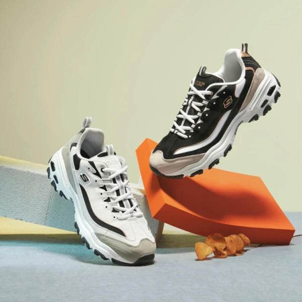 【经典黑金女款】斯凯奇熊猫鞋秋冬复古休闲鞋老爹鞋运动鞋66666228