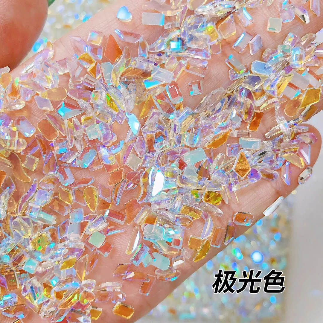 网红迷你小号平底异形钻超闪白色温精灵同款美甲饰品钻100颗混装