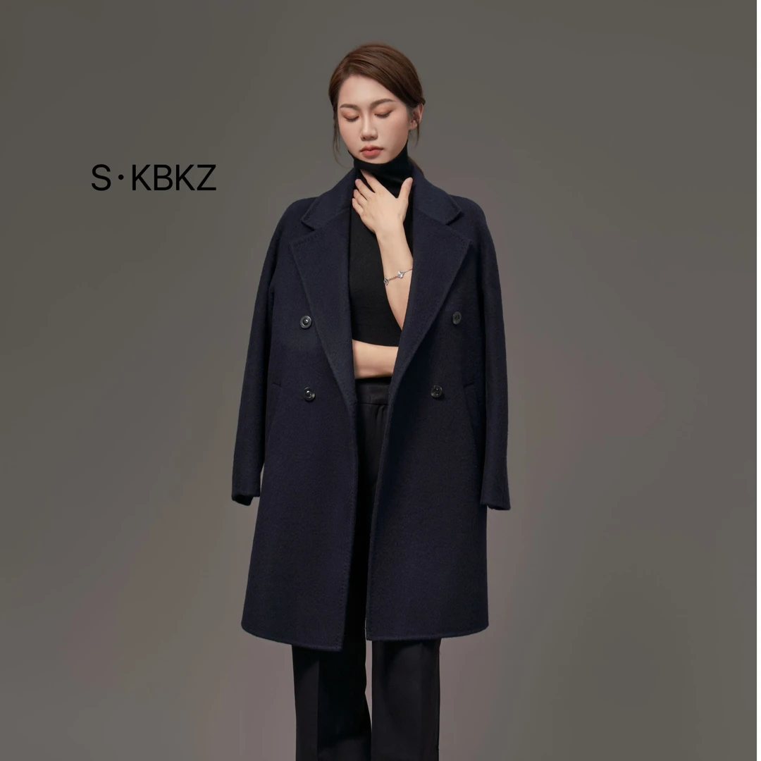 S·KBKZ【恒韵经典】雅丹风职场时髦四粒扣轻奢澳洲羊毛大衣1801