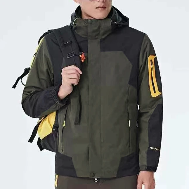 冲锋衣外套男士户外运动休闲防水连帽加厚加厚防风保暖秋冬加绒