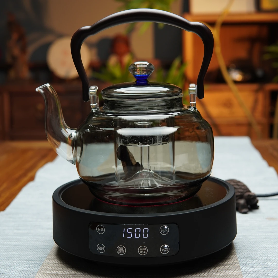 睿德堂1500W大功率电陶炉家用煮茶器带风扇玻璃煮茶壶可蒸煮明火